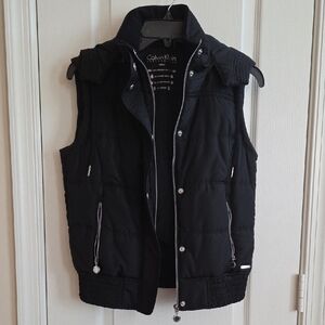 New Women's Calvin Klein Performance Quilted Vest Black XS